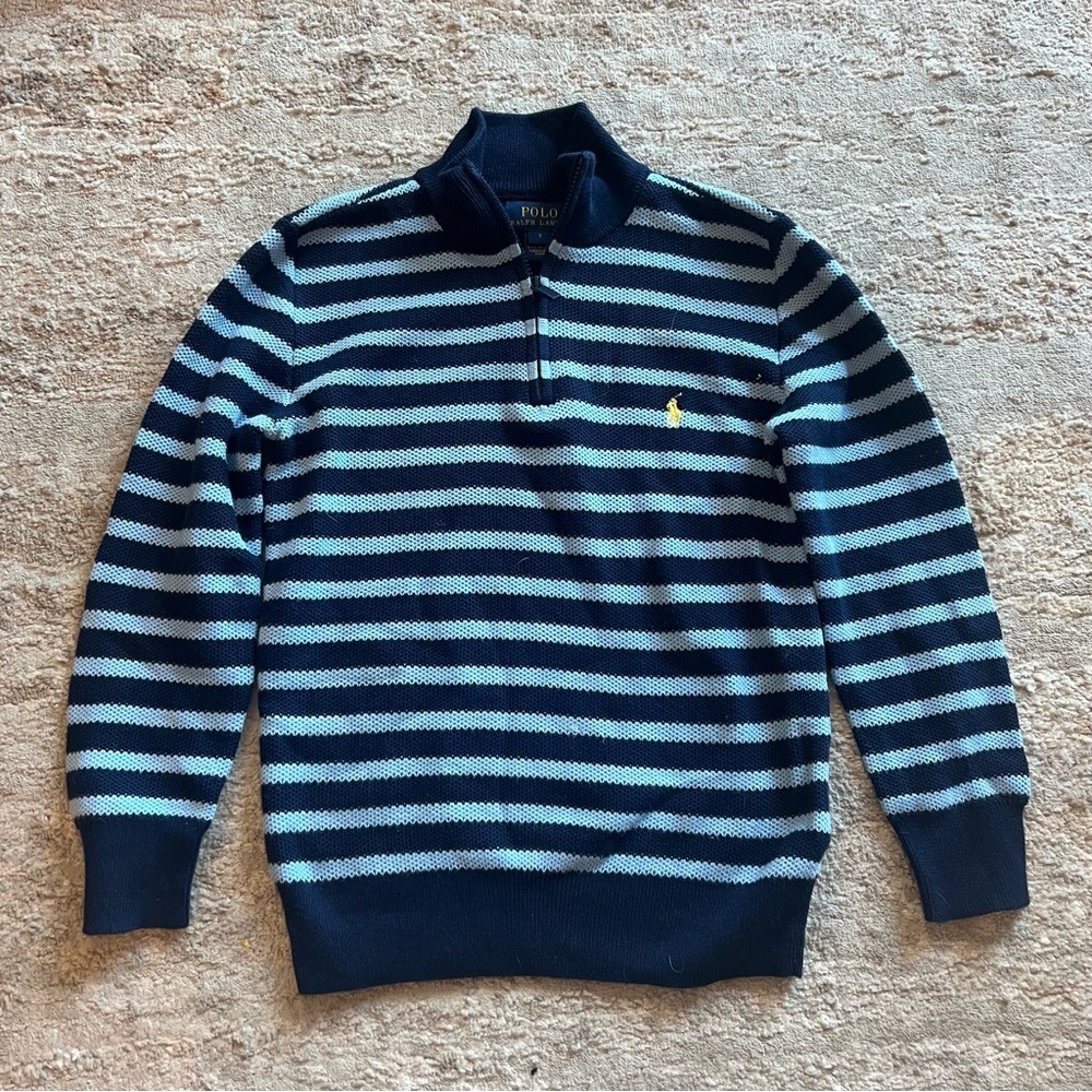 Ralph Lauren Half Zip Striped Sweater 7